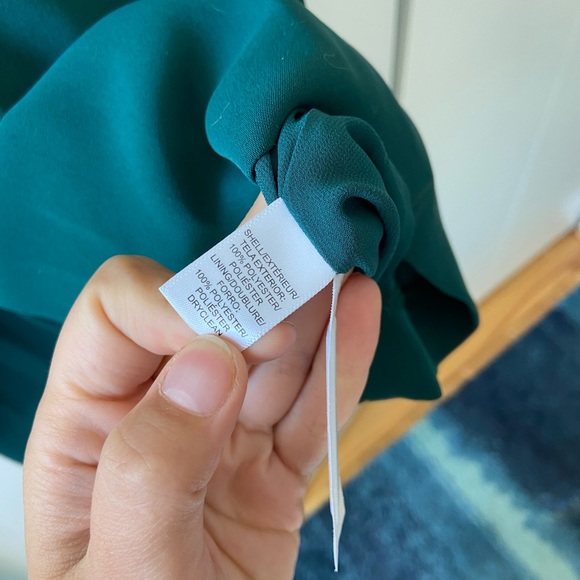 Ann Taylor loft small tall swing dress Racerback tank emerald green holiday - Picture 4 of 7